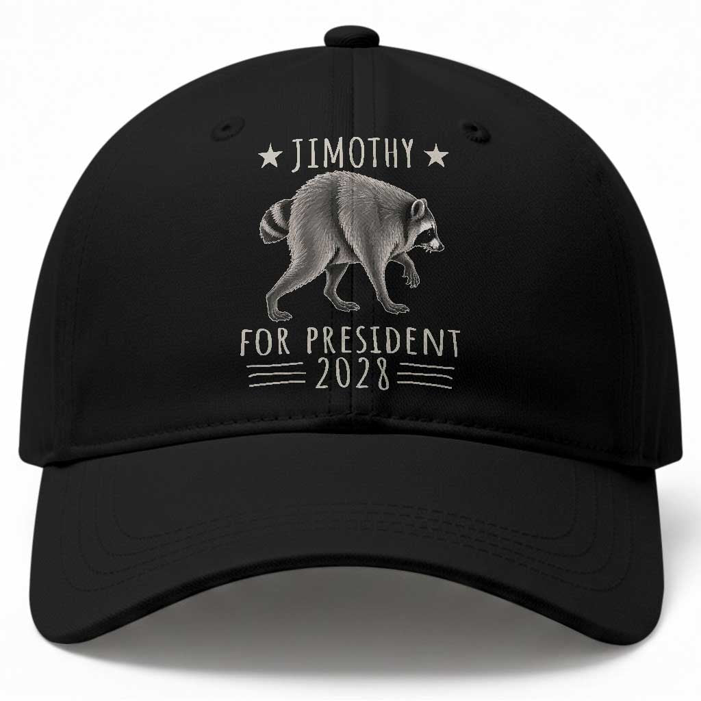 Jimothy For President 2028 Parody Baseball Cap Funny Viral Seattle Raccoon Lover