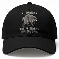 Jimothy For President 2028 Parody Baseball Cap Funny Viral Seattle Raccoon Lover