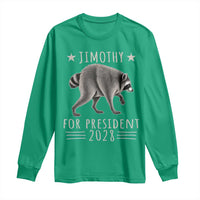 Jimothy For President 2028 Parody Long Sleeve Shirt Funny Viral Seattle Raccoon Lover