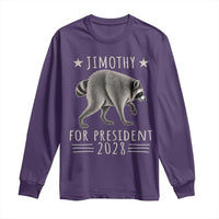 Jimothy For President 2028 Parody Long Sleeve Shirt Funny Viral Seattle Raccoon Lover