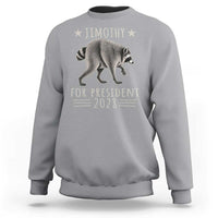 Jimothy For President 2028 Parody Sweatshirt Funny Viral Seattle Raccoon Lover