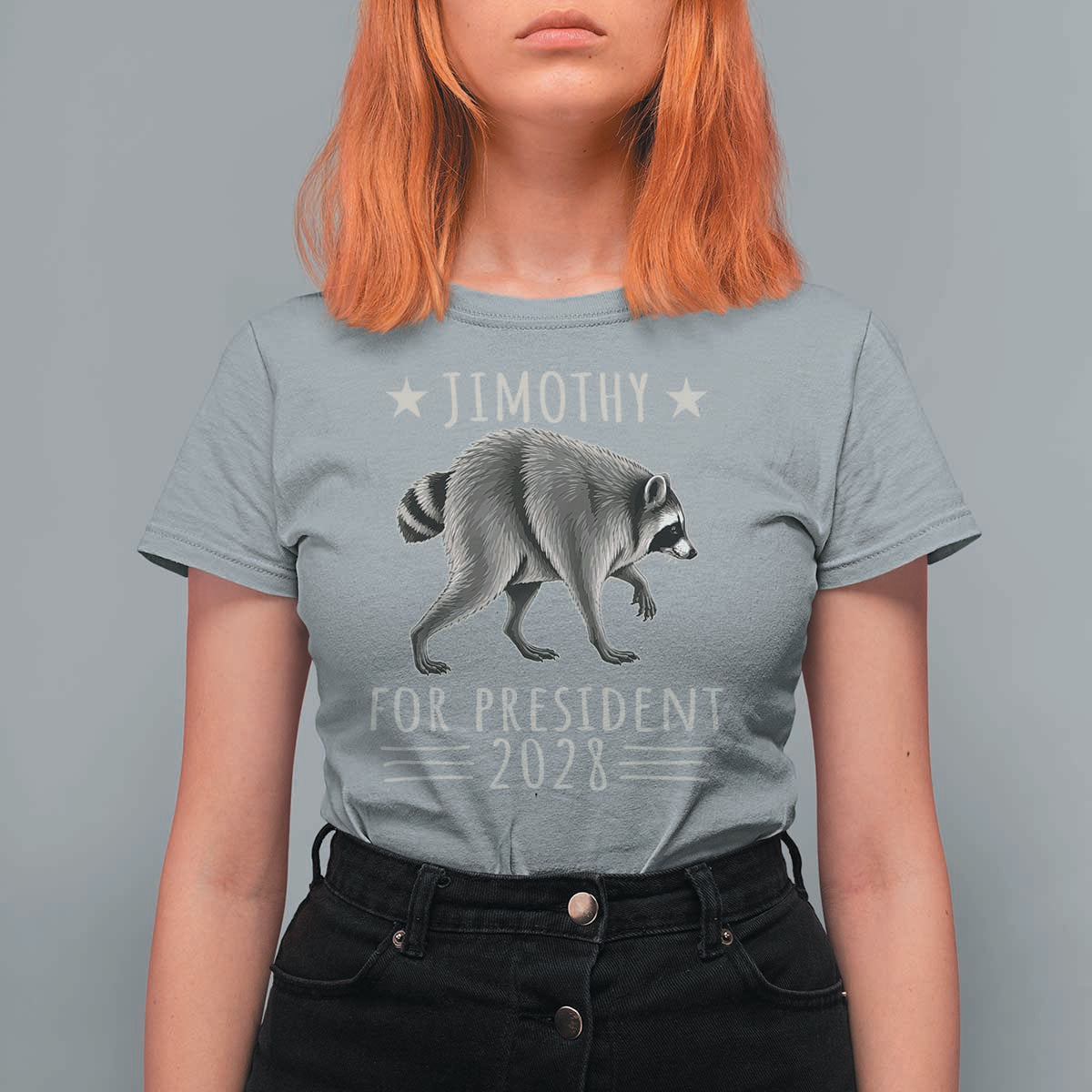 Jimothy For President 2028 Parody T Shirt For Women Funny Viral Seattle Raccoon Lover