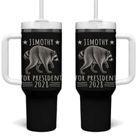 Jimothy For President 2028 Parody Tumbler With Handle Funny Viral Seattle Raccoon Lover