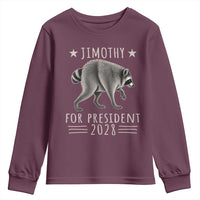 Jimothy For President 2028 Parody Youth Sweatshirt Funny Viral Seattle Raccoon Lover