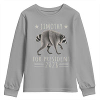 Jimothy For President 2028 Parody Youth Sweatshirt Funny Viral Seattle Raccoon Lover