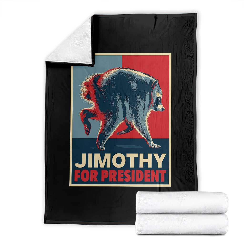 Jimothy For President Parody Throw Blanket Hope Style Viral Seattle Raccoon Graphic