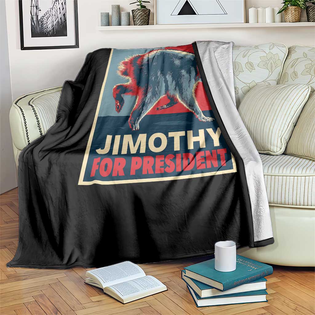 Jimothy For President Parody Throw Blanket Hope Style Viral Seattle Raccoon Graphic