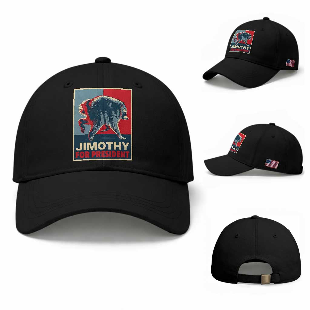 Jimothy For President Parody Baseball Cap Hope Style Viral Seattle Raccoon Graphic