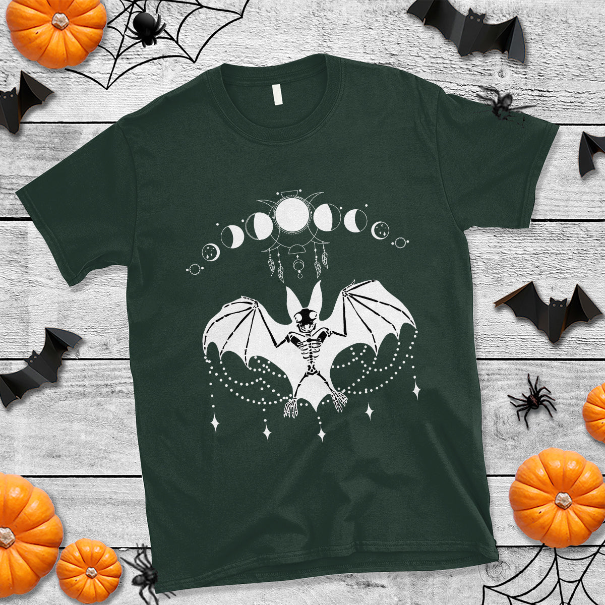 Halloween Bat T Shirt Stay Spooky Witchy Celestial Dark Academia - Wonder Print Shop