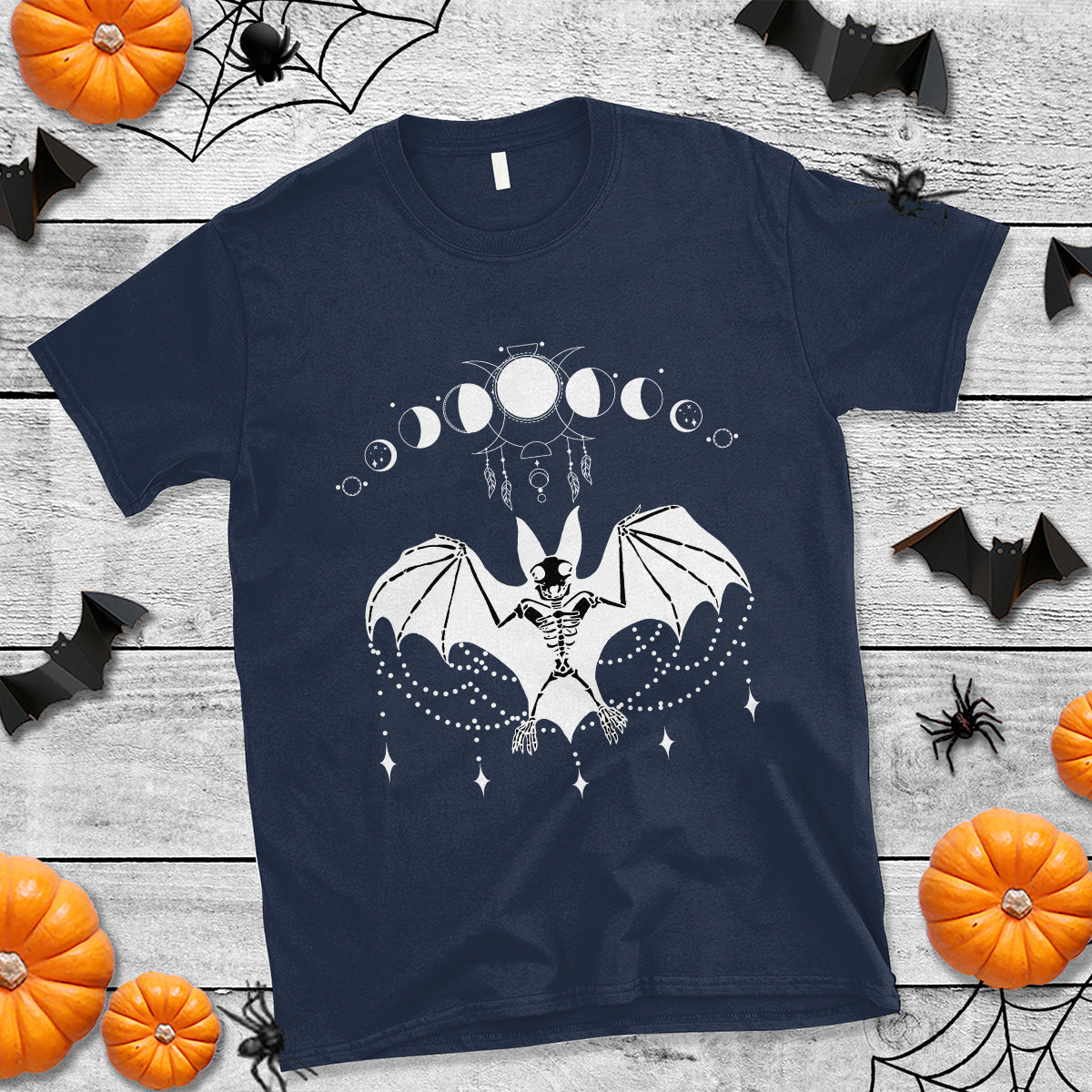Halloween Bat T Shirt Stay Spooky Witchy Celestial Dark Academia - Wonder Print Shop