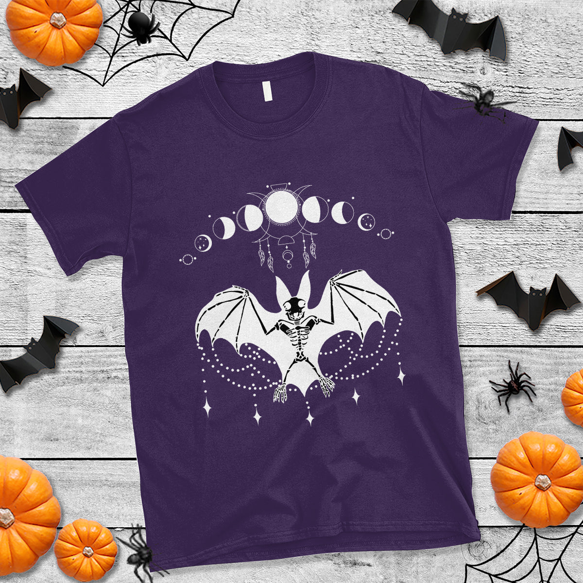 Halloween Bat T Shirt Stay Spooky Witchy Celestial Dark Academia - Wonder Print Shop