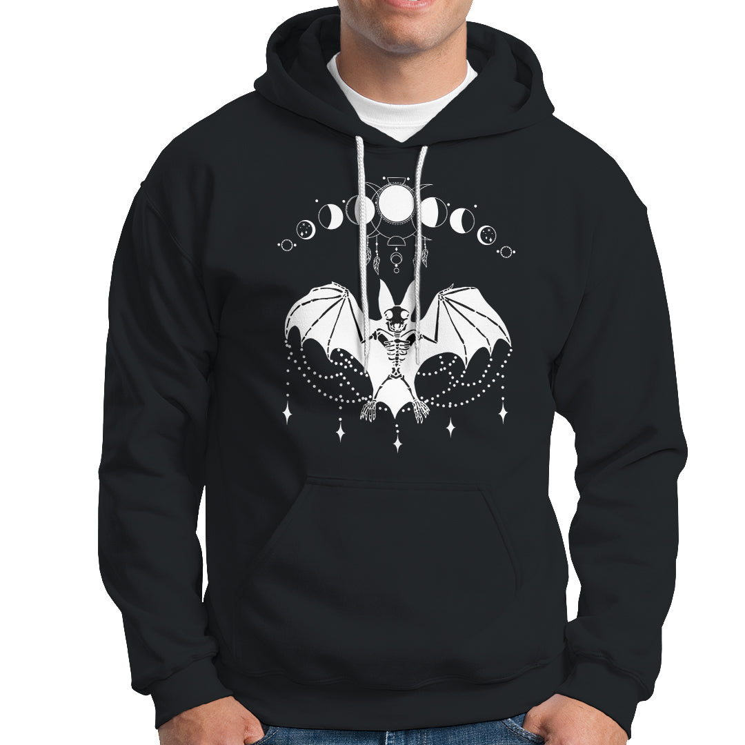 Halloween Bat Hoodie Stay Spooky Witchy Celestial Dark Academia - Wonder Print Shop
