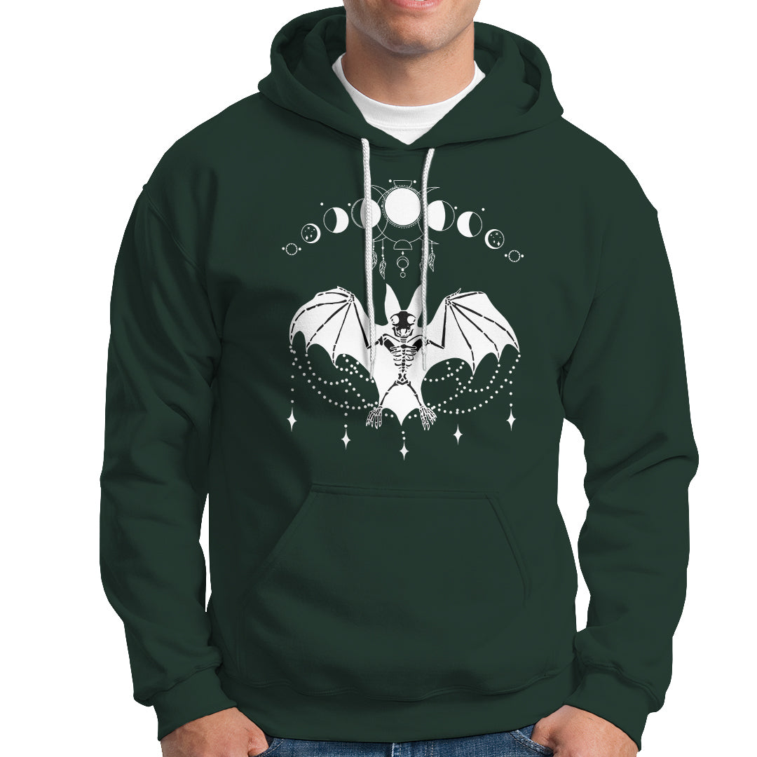 Halloween Bat Hoodie Stay Spooky Witchy Celestial Dark Academia - Wonder Print Shop