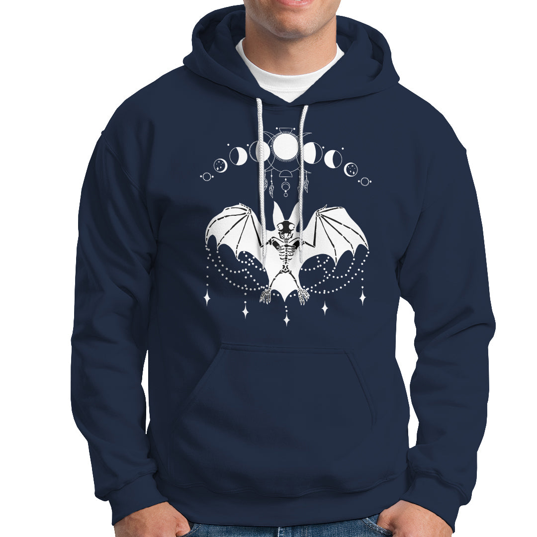 Halloween Bat Hoodie Stay Spooky Witchy Celestial Dark Academia - Wonder Print Shop