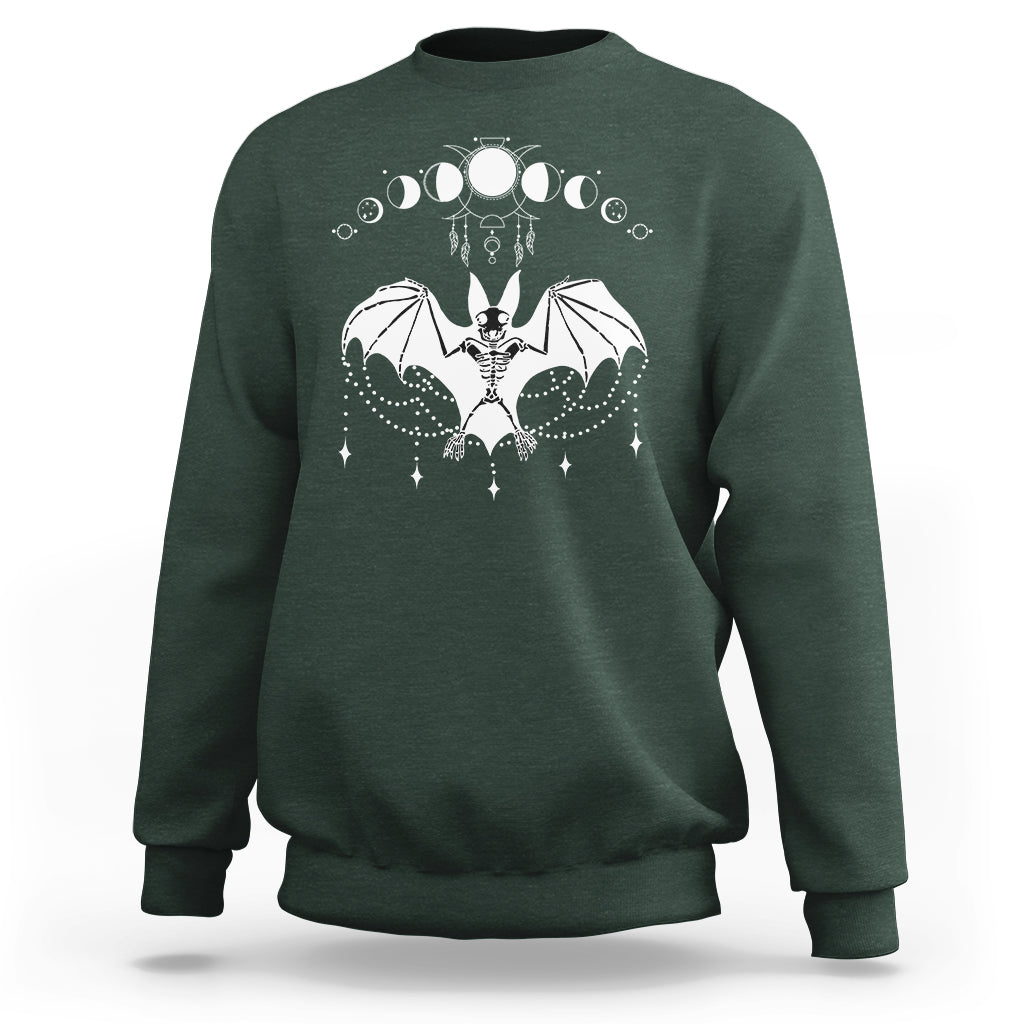 Halloween Bat Sweatshirt Stay Spooky Witchy Celestial Dark Academia - Wonder Print Shop