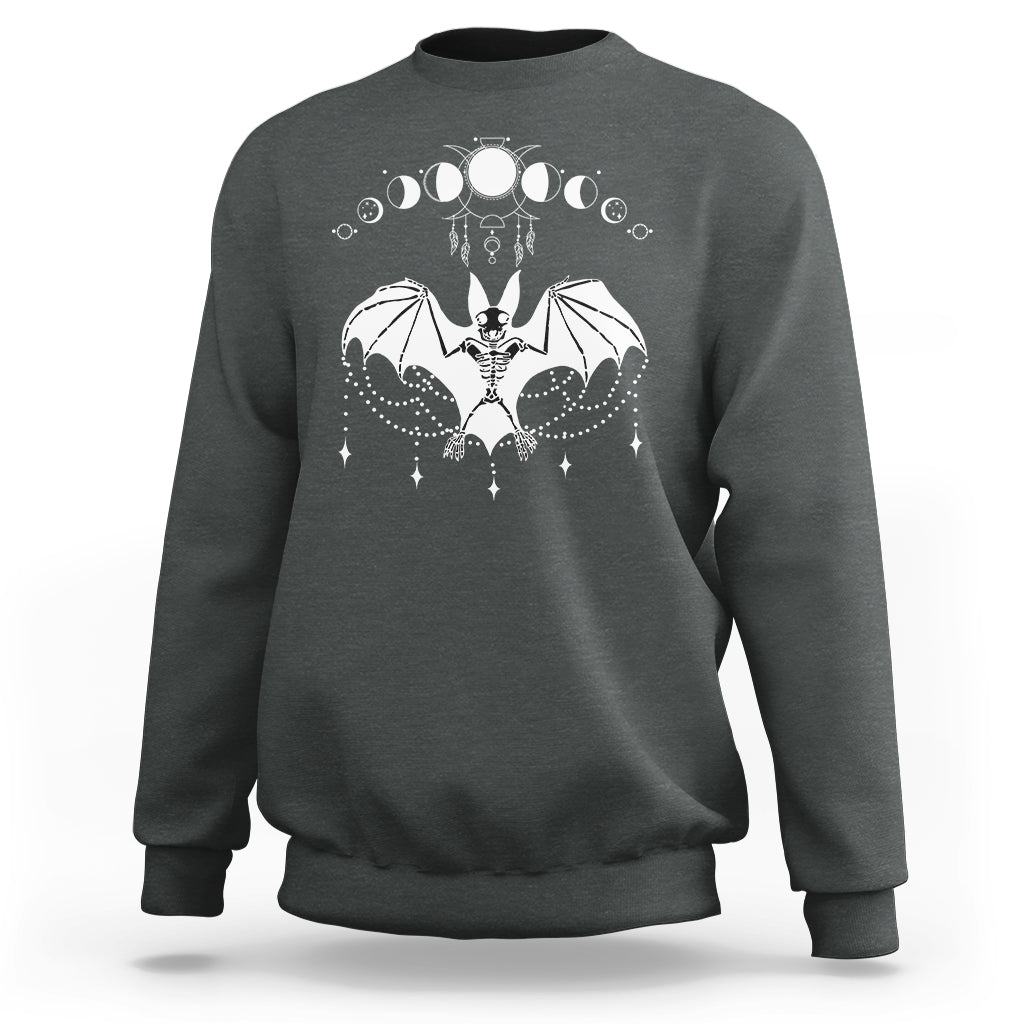 Halloween Bat Sweatshirt Stay Spooky Witchy Celestial Dark Academia - Wonder Print Shop