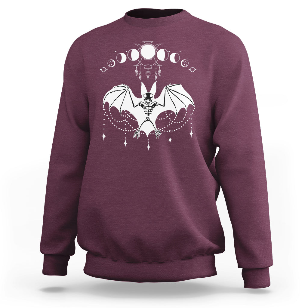 Halloween Bat Sweatshirt Stay Spooky Witchy Celestial Dark Academia - Wonder Print Shop