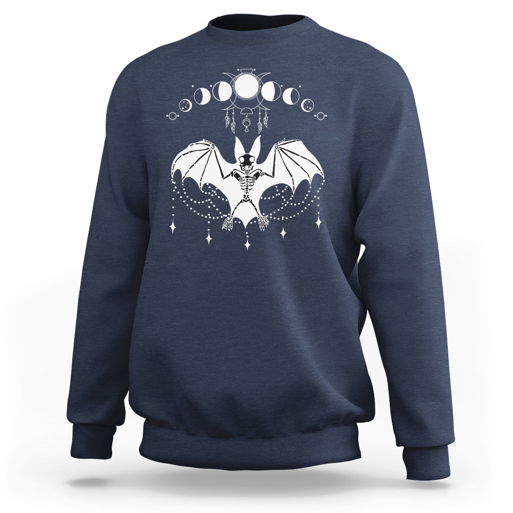 Halloween Bat Sweatshirt Stay Spooky Witchy Celestial Dark Academia - Wonder Print Shop