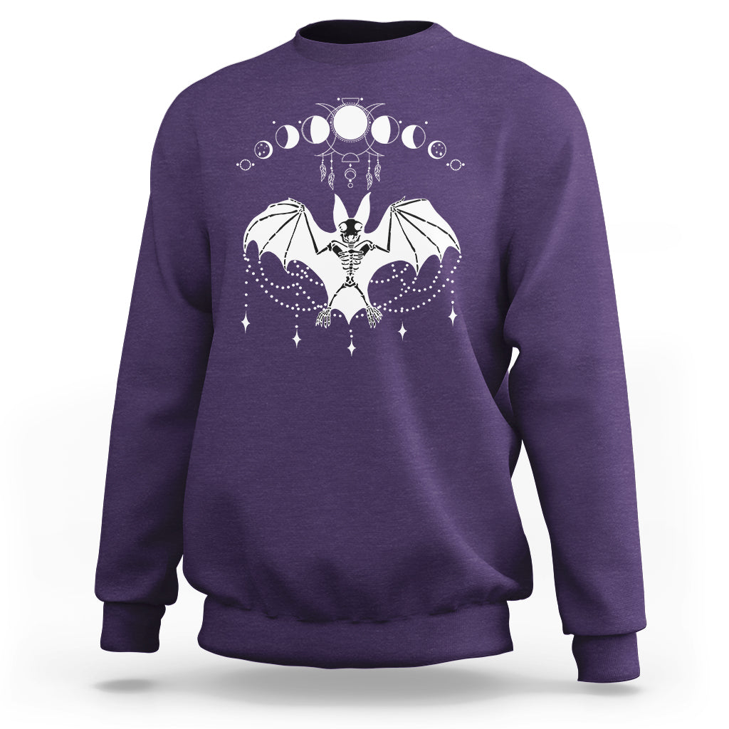 Halloween Bat Sweatshirt Stay Spooky Witchy Celestial Dark Academia - Wonder Print Shop