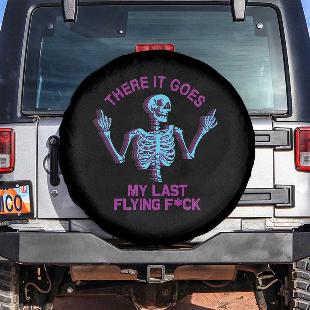 Funny Skeleton Spare Tire Cover There It Goes My Last Flying F*ck Middle Finger Sarcastic