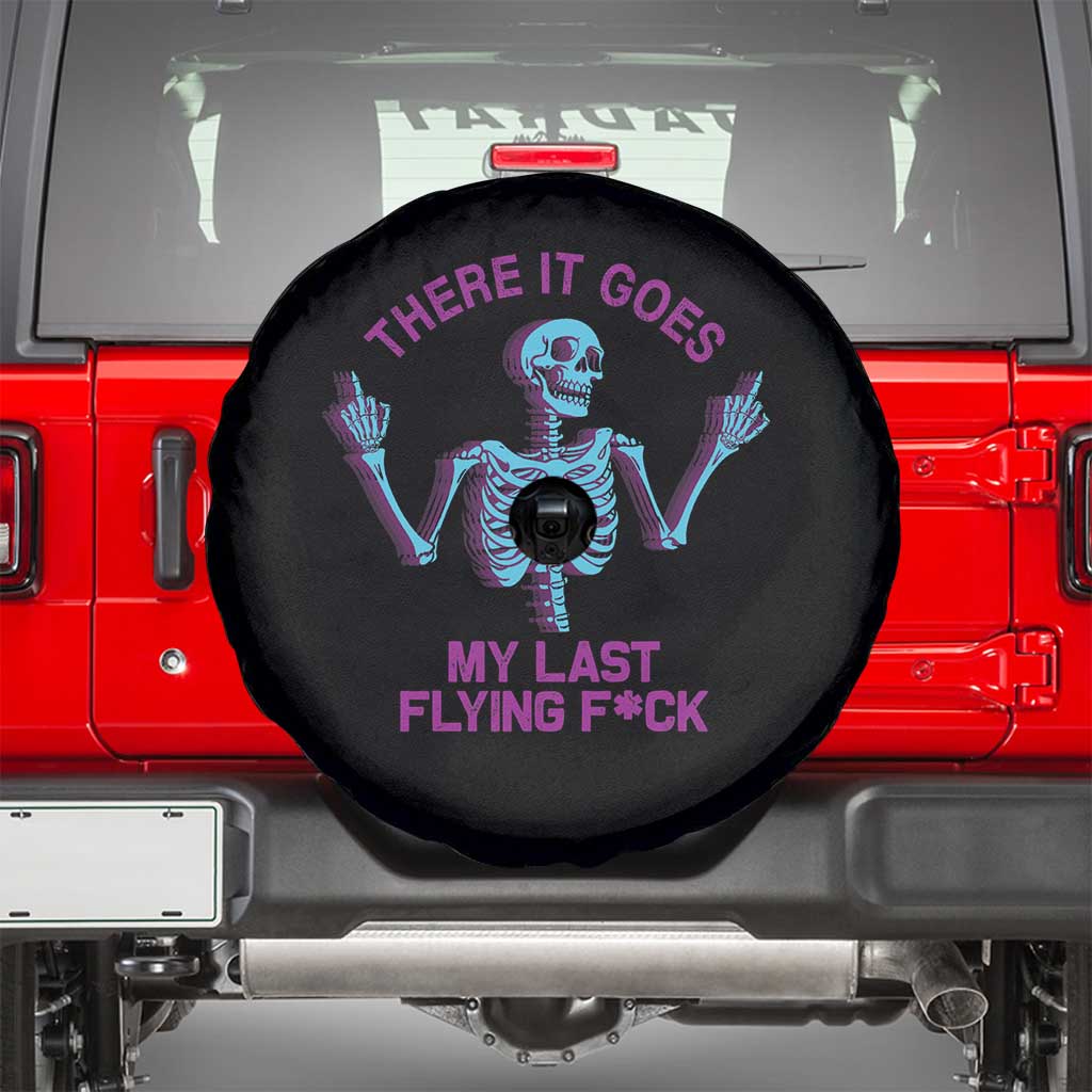 Funny Skeleton Spare Tire Cover There It Goes My Last Flying F*ck Middle Finger Sarcastic