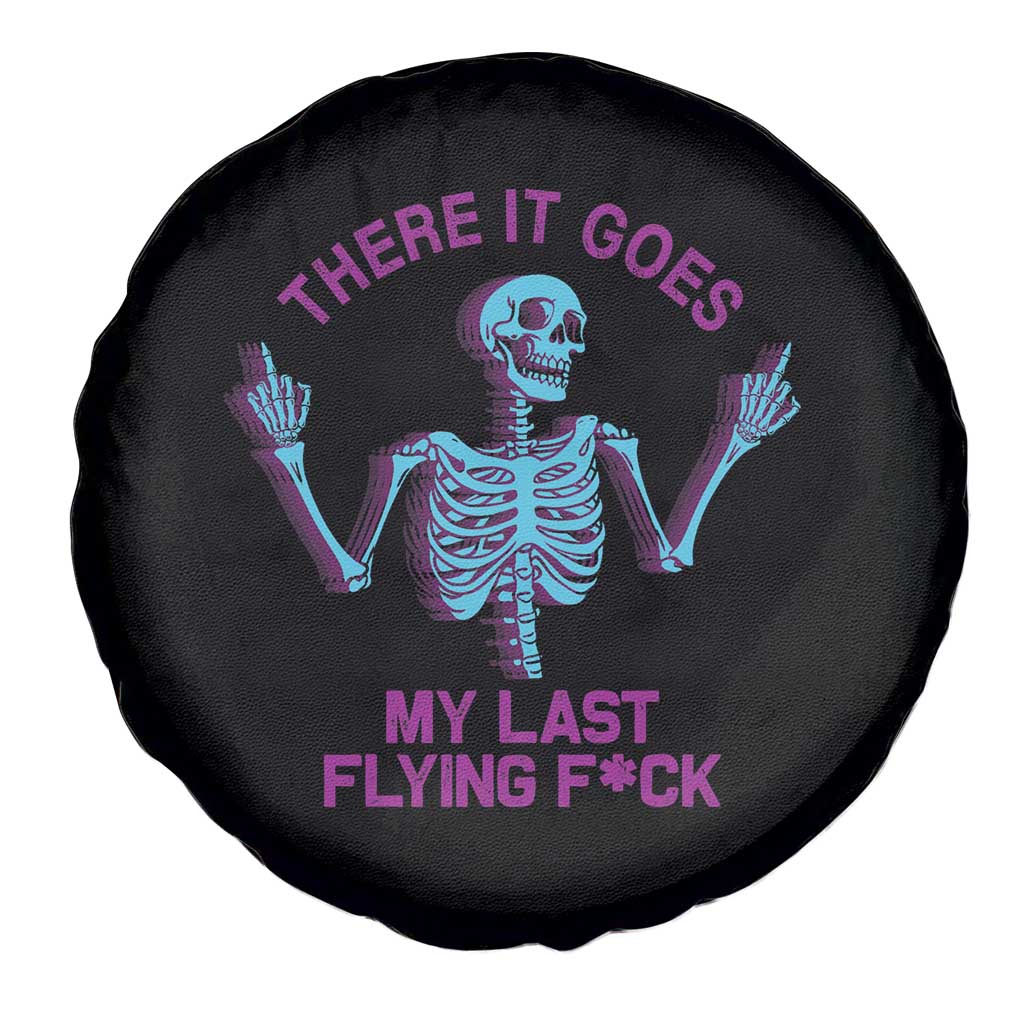 Funny Skeleton Spare Tire Cover There It Goes My Last Flying F*ck Middle Finger Sarcastic