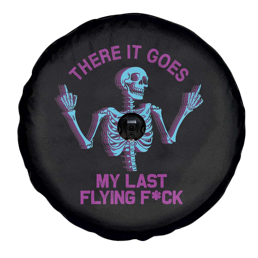 Funny Skeleton Spare Tire Cover There It Goes My Last Flying F*ck Middle Finger Sarcastic