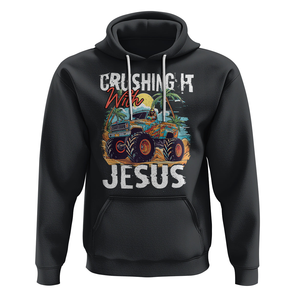 Funny Jesus Hoodie Crushing It With Jesus - Wonder Print Shop