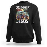 Funny Jesus Sweatshirt Crushing It With Jesus - Wonder Print Shop