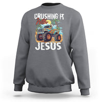 Funny Jesus Sweatshirt Crushing It With Jesus - Wonder Print Shop