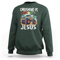 Funny Jesus Sweatshirt Crushing It With Jesus - Wonder Print Shop