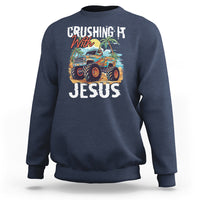 Funny Jesus Sweatshirt Crushing It With Jesus - Wonder Print Shop