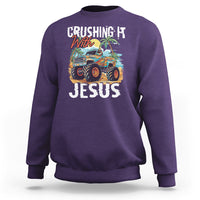 Funny Jesus Sweatshirt Crushing It With Jesus - Wonder Print Shop