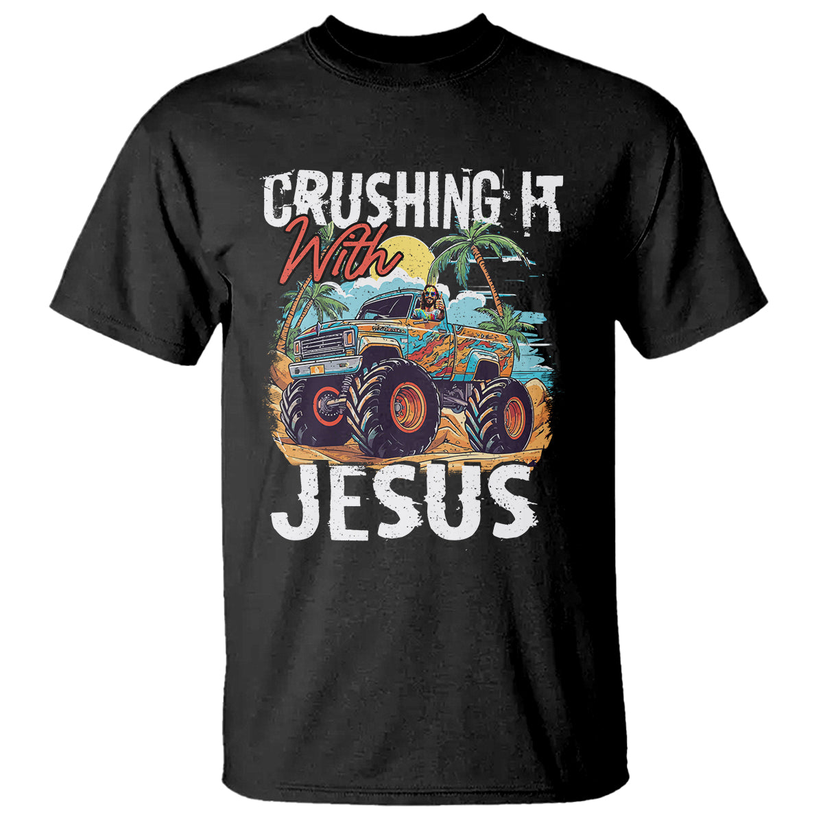 Funny Jesus T Shirt Crushing It With Jesus - Wonder Print Shop