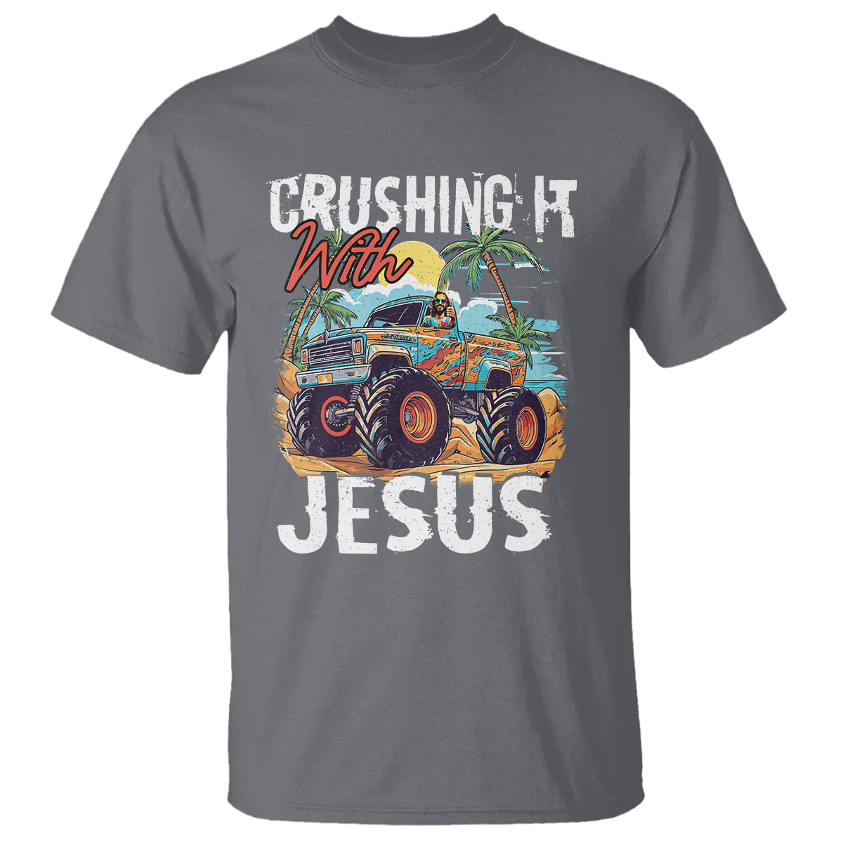 Funny Jesus T Shirt Crushing It With Jesus - Wonder Print Shop