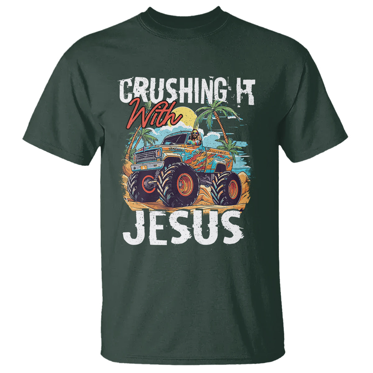 Funny Jesus T Shirt Crushing It With Jesus - Wonder Print Shop
