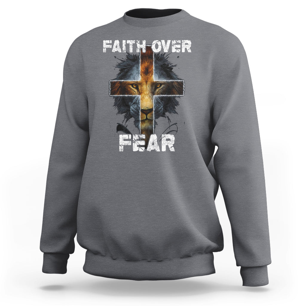 Christian Sweatshirt Faith Over Fear - Wonder Print Shop