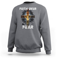 Christian Sweatshirt Faith Over Fear - Wonder Print Shop