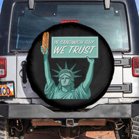 In Sandwich Guy We Trust Spare Tire Cover Funny Liberty with Baguette Parody Graphic Political Satire - Wonder Print Shop