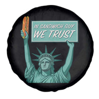 In Sandwich Guy We Trust Spare Tire Cover Funny Liberty with Baguette Parody Graphic Political Satire - Wonder Print Shop