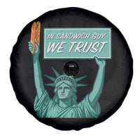 In Sandwich Guy We Trust Spare Tire Cover Funny Liberty with Baguette Parody Graphic Political Satire - Wonder Print Shop