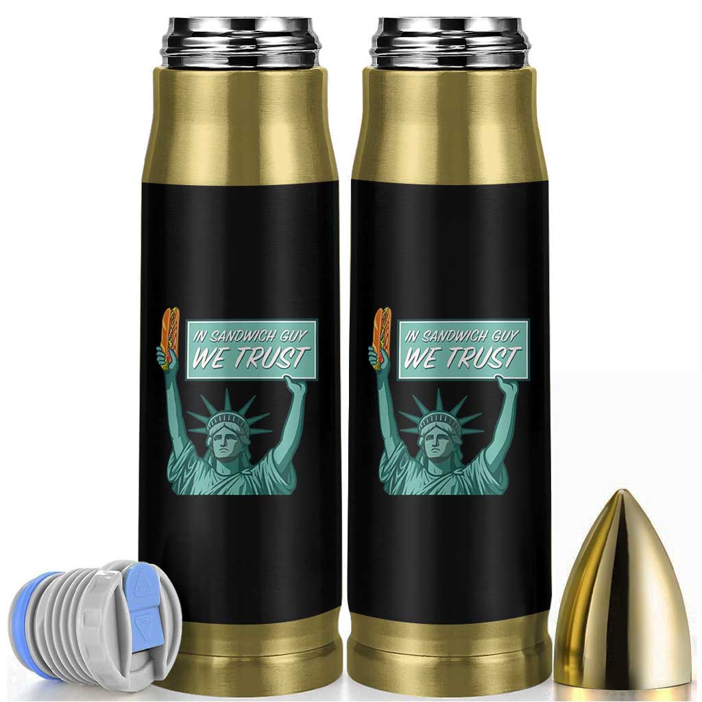 In Sandwich Guy We Trust Bullet Tumbler Funny Liberty with Baguette Parody Graphic Political Satire - Wonder Print Shop