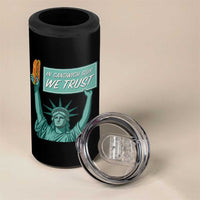 In Sandwich Guy We Trust 4 in 1 Can Cooler Tumbler Funny Liberty with Baguette Parody Graphic Political Satire - Wonder Print Shop
