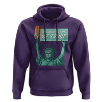 In Sandwich Guy We Trust Hoodie Funny Liberty with Baguette Parody Graphic Political Satire - Wonder Print Shop