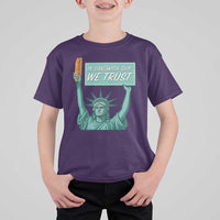 In Sandwich Guy We Trust T Shirt For Kid Funny Liberty with Baguette Parody Graphic Political Satire - Wonder Print Shop