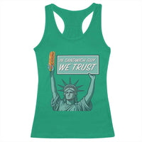 In Sandwich Guy We Trust Racerback Tank Top Funny Liberty with Baguette Parody Graphic Political Satire - Wonder Print Shop