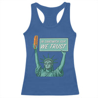 In Sandwich Guy We Trust Racerback Tank Top Funny Liberty with Baguette Parody Graphic Political Satire - Wonder Print Shop