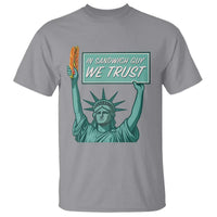 In Sandwich Guy We Trust T Shirt Funny Liberty with Baguette Parody Graphic Political Satire - Wonder Print Shop