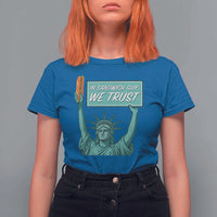 In Sandwich Guy We Trust T Shirt For Women Funny Liberty with Baguette Parody Graphic Political Satire - Wonder Print Shop
