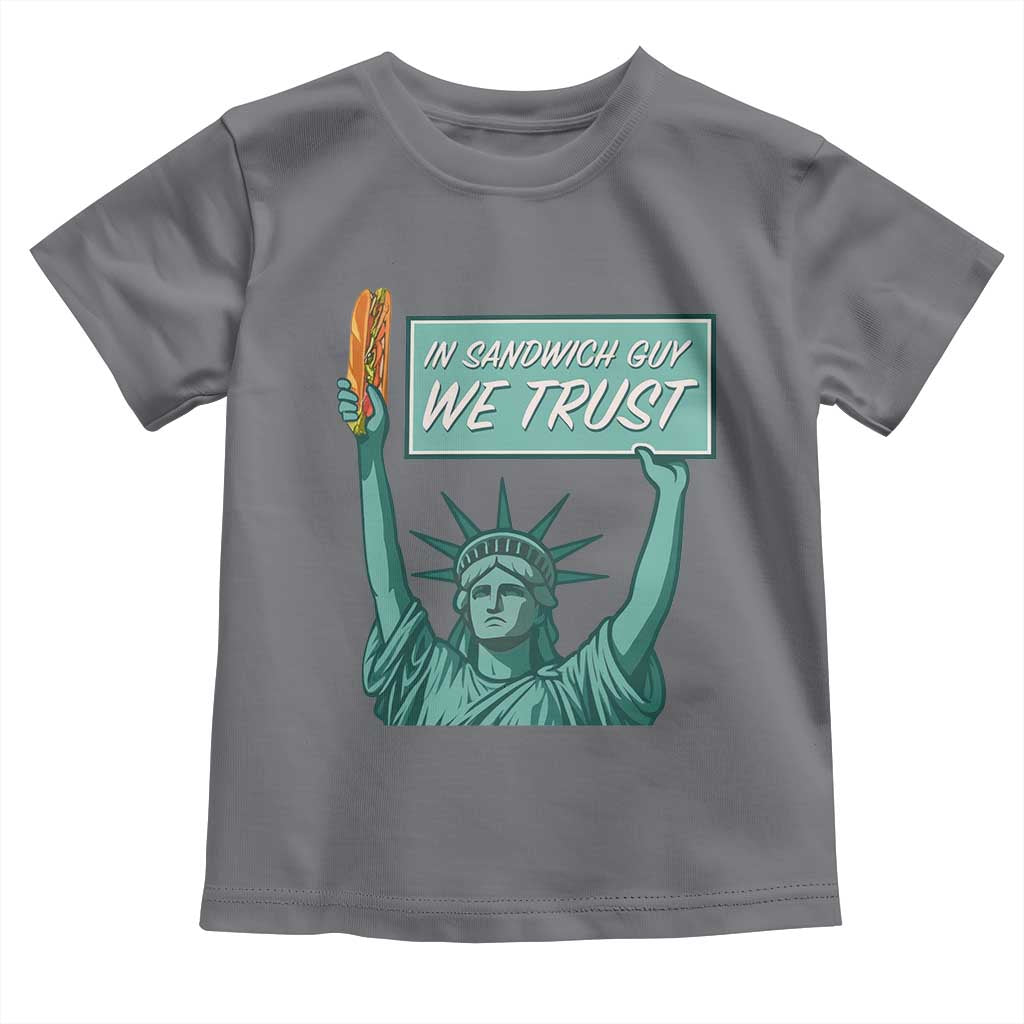 In Sandwich Guy We Trust Toddler T Shirt Funny Liberty with Baguette Parody Graphic Political Satire - Wonder Print Shop